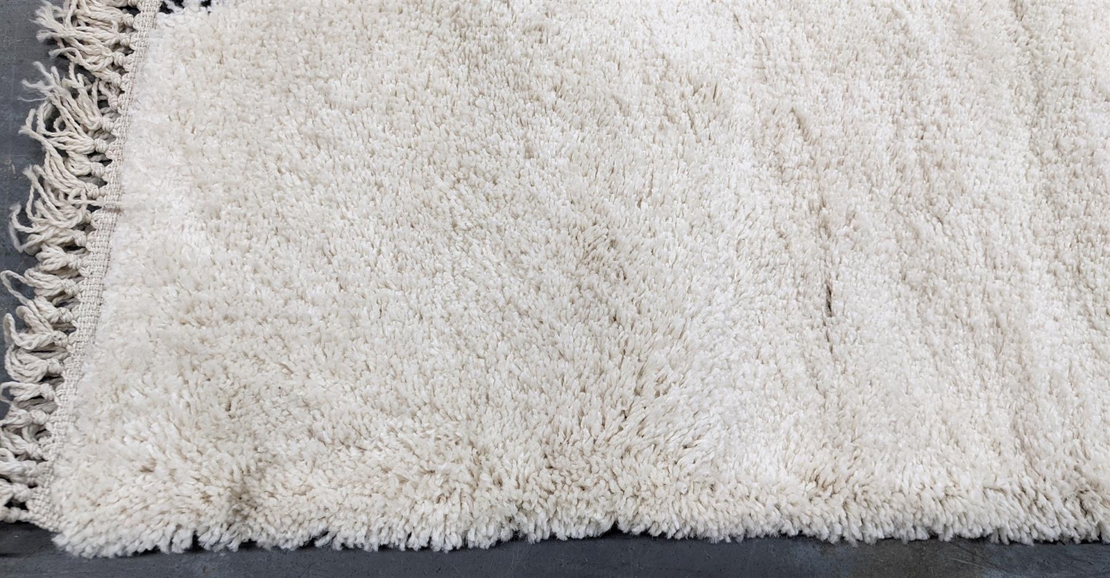 La Redoute Luna Fringed Berber Style Rug 200x250 cm Thick Pile Mat Ecru
