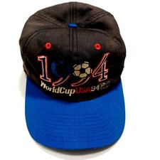 Vtg World Cup Team USA Hat Snapback Black Twins Enterprise 1994 Adjustable Cap
