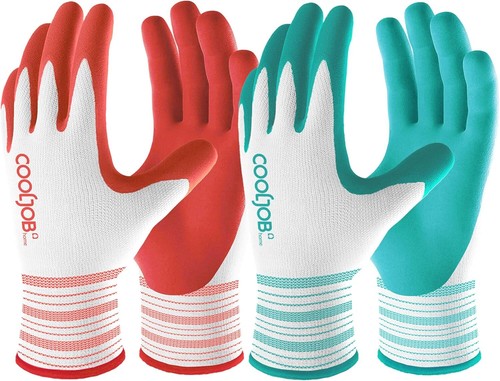 6 Pairs Gardening Gloves for Women Ladies, Breathable Rubber Coated for Yard