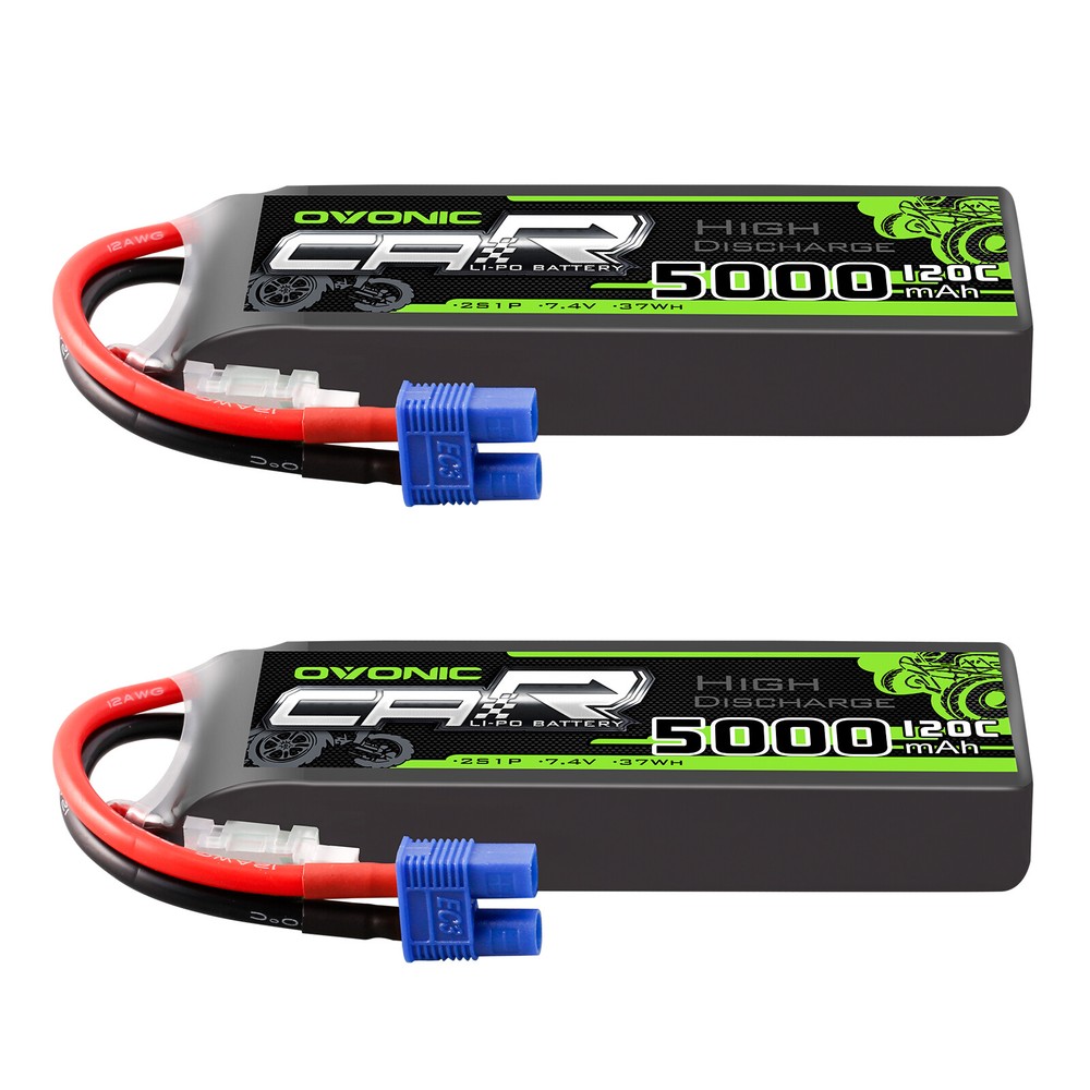 Ovonic 2S 7.4V 5000mAh 120C LiPo Battery EC3 RC Car Truck Boat