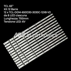 12 LED STRIP BAR KIT FOR TCL TV 4C-LB650T-YH3, TCL-DOM-650D30