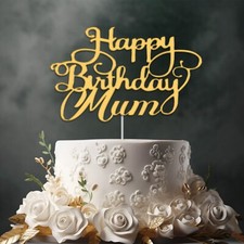 Personalise Acrylic Mirror Cake Topper Party Decor Birthday Custom Any Name Word