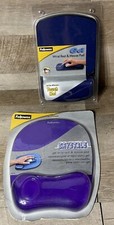 Fellowes Gel Wrist Rest Mousepads Crystals Purple Gel Blue Set Of 2