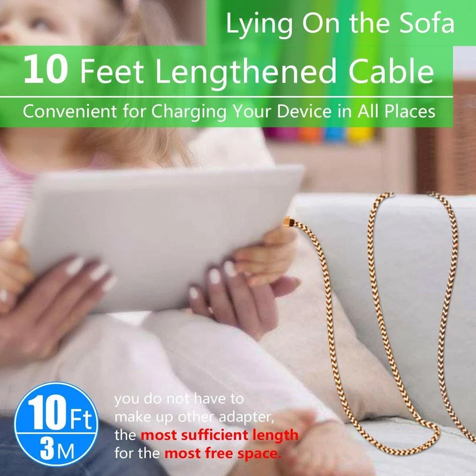 Cable Cargador Micro USB Cable Para Samsung Galaxy S7 S6 Android Tablet Kindle Foto 2 de 4