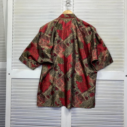 Vintage Mens Shirt Size Large Retro 80s Short Sleeve Party - Bild 6 von 9