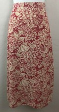 Sag Harbor Womens Petite Red White Floral Print Midi Skirt 14P