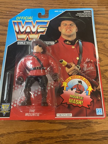 WWF 1992 The Mountie Figure.  Hasbro Blue Card.  ...