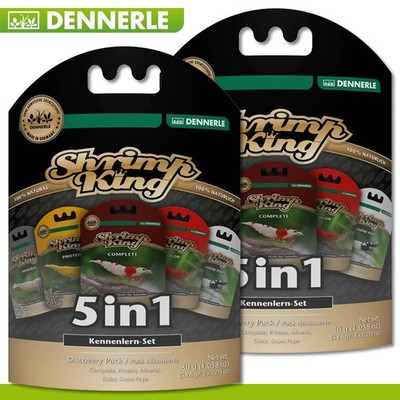 Dennerle 2 x  Shrimp King 5 in 1 Kennenlernpack Garnelenfutter Set