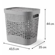 Image of 40-60L Large Plastic Laundry Basket Clothes Washing Bin Hamper Storage Organiser