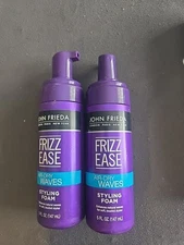 2 No Top~John Frieda Frizz Ease Air Dry Waves Styling Foam, Dream Curls, 5 Oz