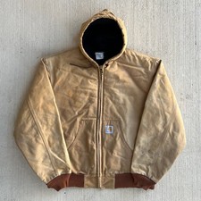 Carhartt J04 brown hooded work wear jacket 2XL