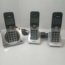 VTech CS5219-3 DECT 6.0 3-Handset Cordless Phone System Call Block Silver