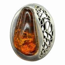 HV 925 Sterling Silver Cognac Amber Style Adjustable Weave Ring  Sources 