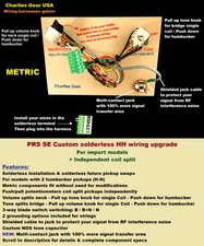 PRS SE Custom Solderless Wiring Upgrade + All Metric + Independent Coil Split