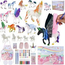 Creative Unicorn Craft Kit: 34-Piece Painting Set with Apron for Kids Ages 3-10