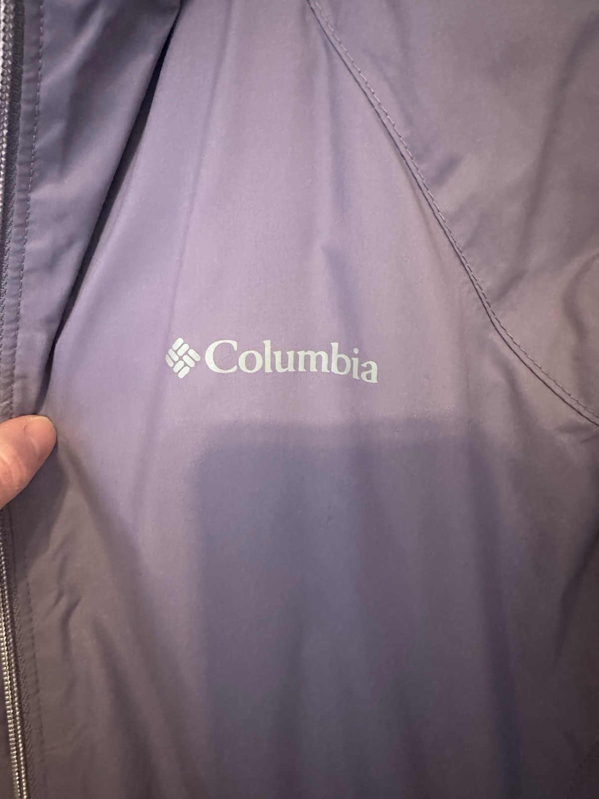 Columbia Women's Hooded Full Zip Lavender Lightweight Mid-Length Jacket Size L thumbnail 2