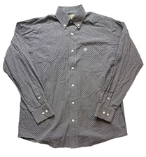 Ariat Shirt Mens Medium Blue Wrinkle Free Western Button Down Floral Print