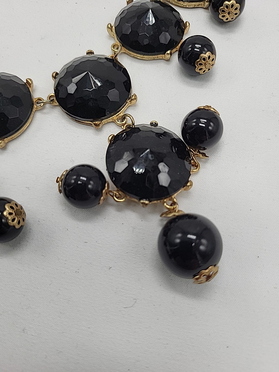 Vinrage J. Crew Statement Black Bubble Necklace i… - image 3