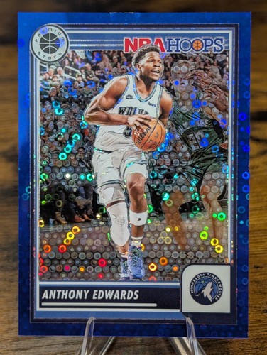 2023-24 Panini Nba Hoops Premium Stock - Anthony Edwards Blue Disco Prizm /99