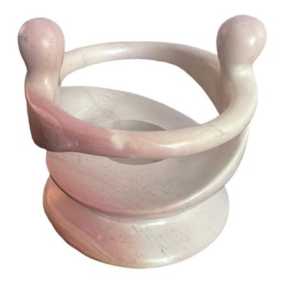 Soapstone Circle Of Life Candle Holder Made In Kenya 4 in Tall