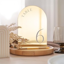 15 PCS 5x7 Inch Gold Wedding Table Numbers 115 Stands Acrylic Reserved Signs