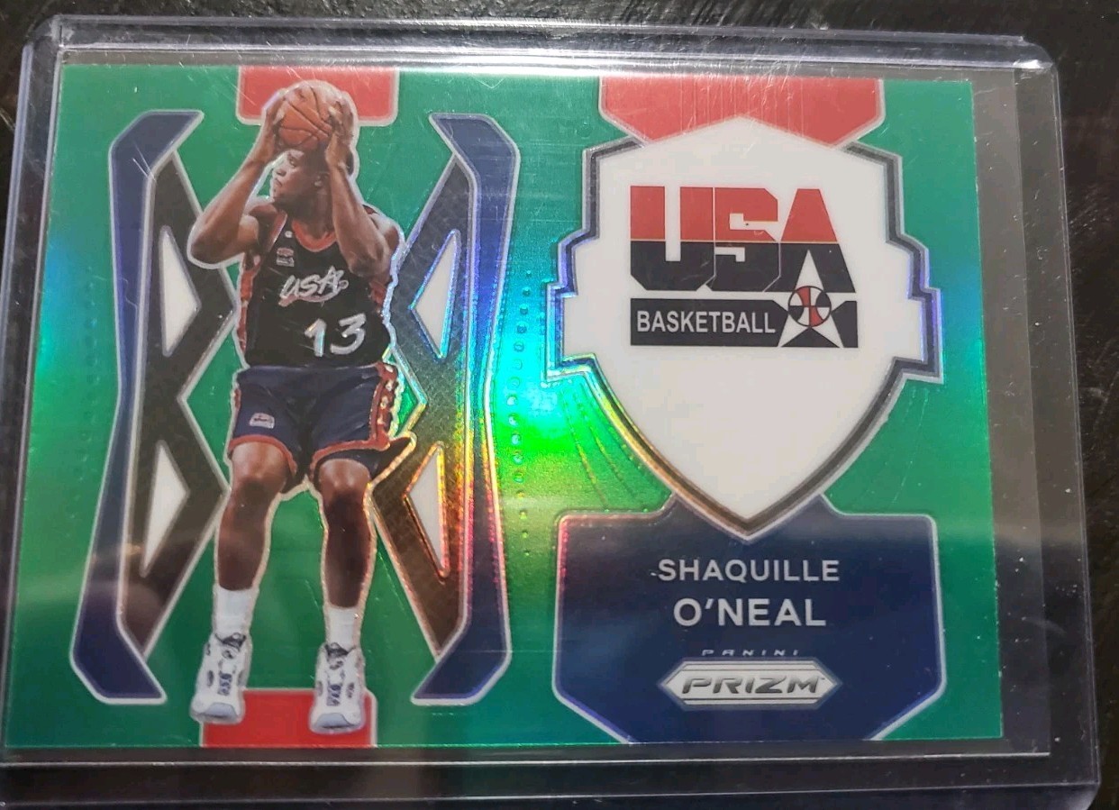 2021 Prizm USA Basketball Shaquille O'Neal Green Prizm #10 Magic Lakers MINT