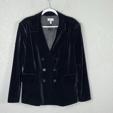 NWOT Sofia Vergara Women s Double Breasted Blazer Dark Academia Black Size XL