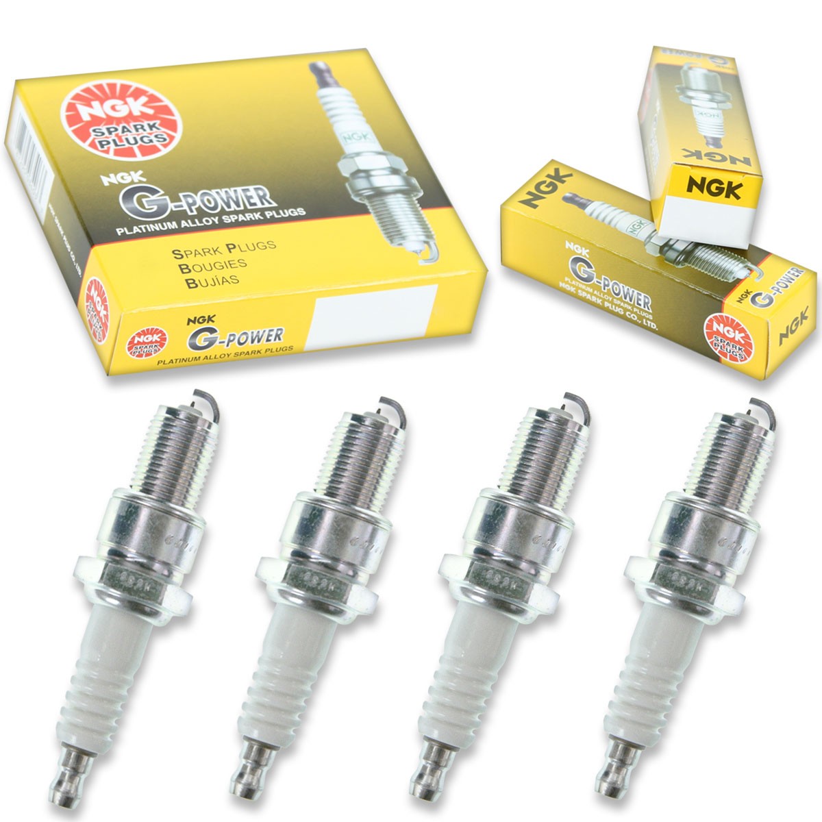 4 pcs NGK G-Power Spark Plugs for 1970-1979 Peugeot 504 2.0L 1.8L L4 - aq
