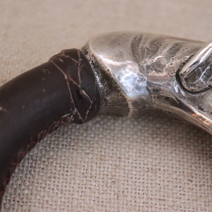 Solid Silver Greyhound Dog Cane Walking Stick Vtg… - image 14