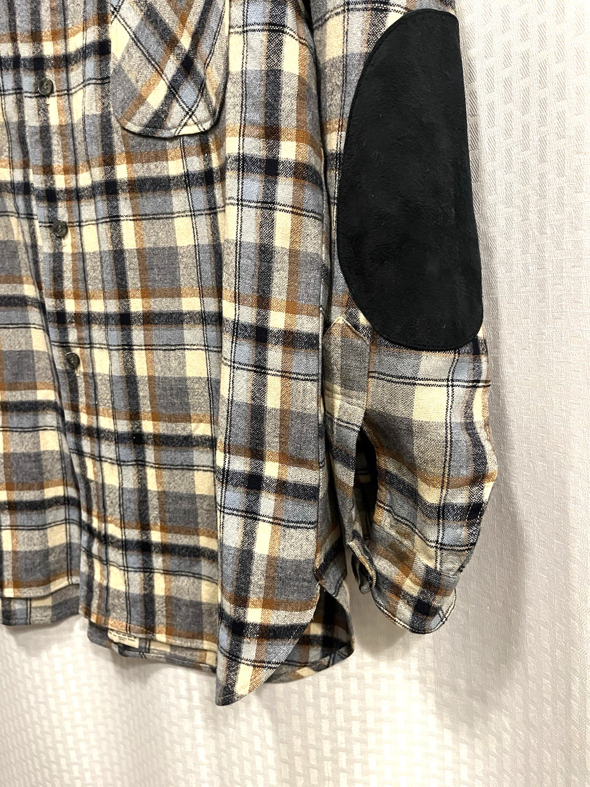 Pendleton Wool Plaid Elbow Patch Trail Shirt L - image 7