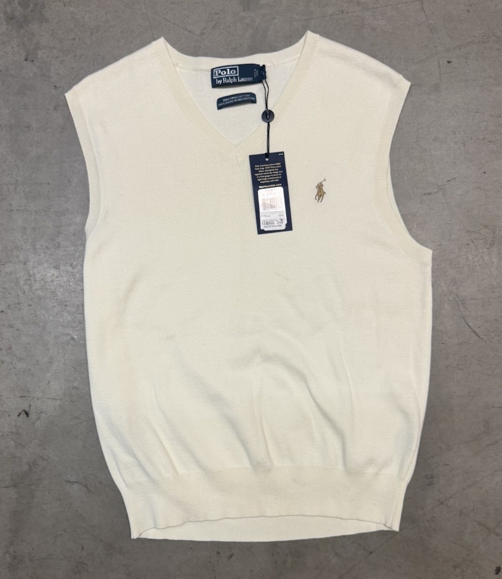 Vintage Men’s Polo Kit Vest Cream Size Medium New with Tags