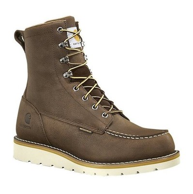 BEST PRICE! Carhartt Men's Waterproof 8'' Moc Toe Wedge Boot Dark Brown FREESHIP
