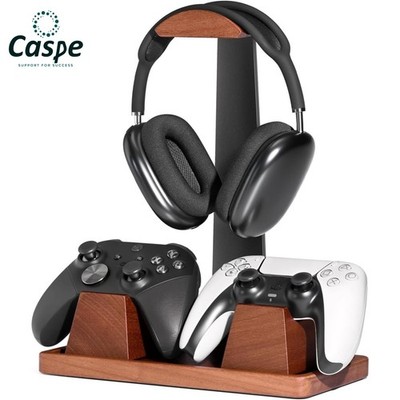 Caspe Headset Stand Wooden Headphone Stand for Desk Engraving Father's Day Gifts