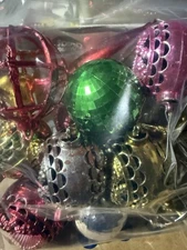 Collection Of Various Vintage Plastic Christmas Ornaments Lot Of 14