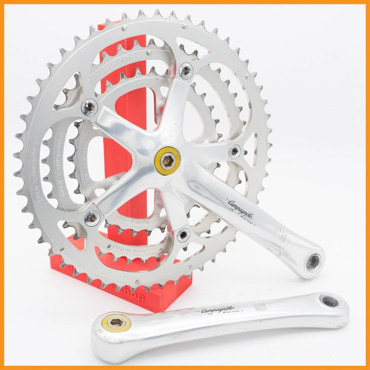Pédalier Campagnolo triple plateaux 51/39/32 - RACING T - 175 mm - Équipements vélos