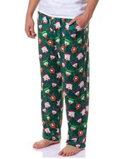 South Park Pajama Pants Men's Santa Cartman and Reindeer Lounge Bottoms (M)
