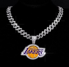 Los Angeles LA LAKERS Pendant Necklace - 24" Chain