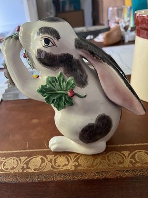 Vintage hand-painted ceramic rabbit figurine