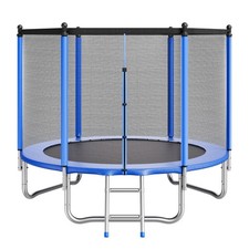 Outdoor Trampoline, 8FT Round Recreational Trampoline with Enclosure Net,