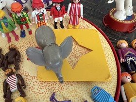 Playmobil White Circus Elephant Romani Circus Lot w/ Many Extras Turntable
