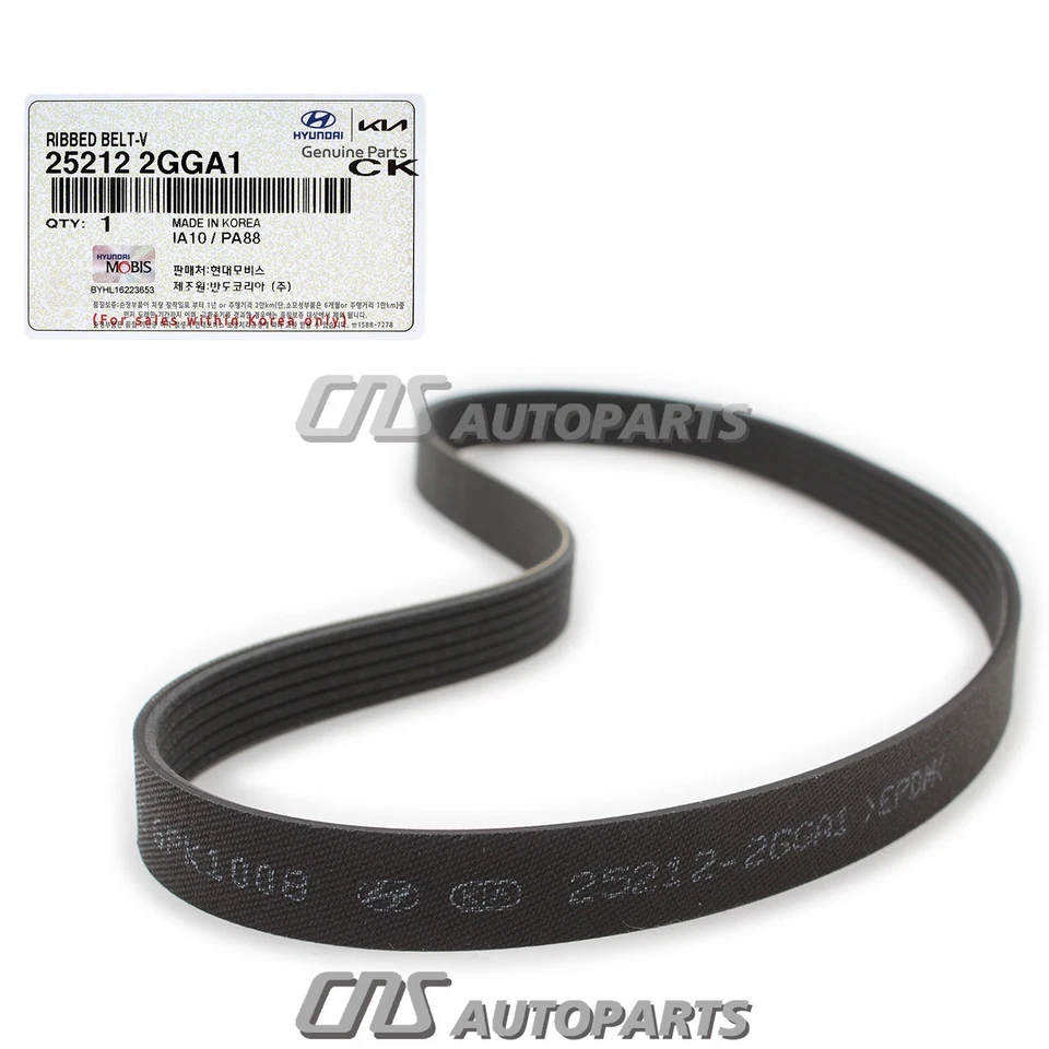⭐GENUINE⭐ DRIVE BELT V-RIBBED FOR VARIOUS HYUNDAI KIA 2.0-2.4L 16-22 252122GGA1 - Image 2 of 3