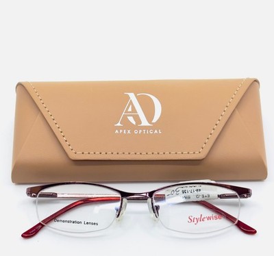 STYLEWISE (EYE Q) SW425 BURGUNDY Unisex Oval Half Rim Eyeglasses 49-17-135 B:27