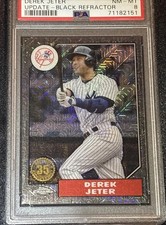 2022 Update 1987 Topps Chrome Mojo BLACK REFRACTOR /199 Derek Jeter PSA 8 LOWPOP