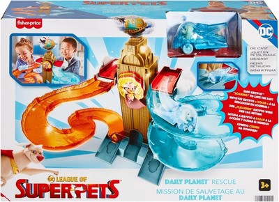 Fisher Price DC League Of Super Pets Daily Planet Rescue Set Druckguss Neu in Box