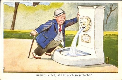 Ak Armer Teufel, ist Dir auch so schlecht, betrunkener Mann,... - 4123618