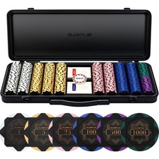 Pokerchips Set 14g Black Gold 500 Teile Koffer Texas Holdem Spielzubehör