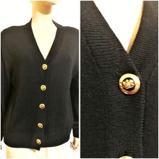Excellent St John Basics Black Santana Knit Jacket sz L  12