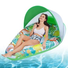 Pool Floats with Canopy Pool Lounger Inflatable Raft with Shade
