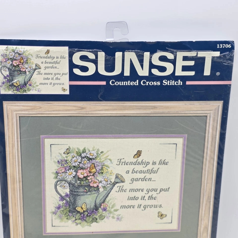 Kit punto de cruz Dimensions Sunset Friendship Grows 13706 casi terminado 2003 Foto 3 de 4