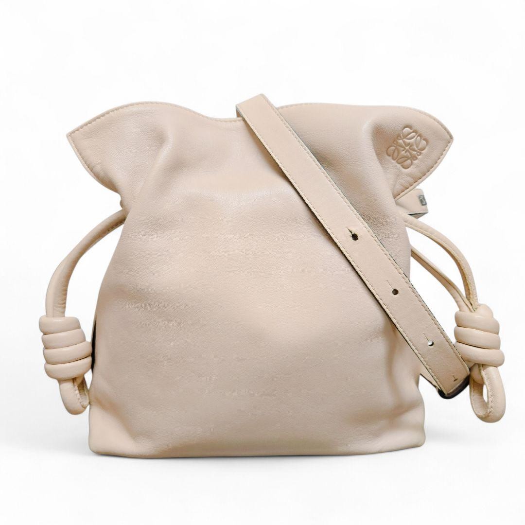 Loewe Flamenco Clutch Mini Leather Shoulder Bag Beige